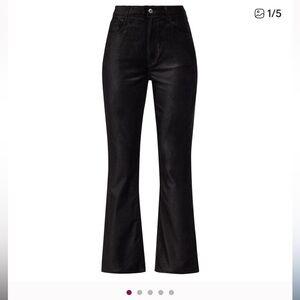 Agolde 'Nico' Black Velvet Boot-Cut Trousers Pants Size 28
